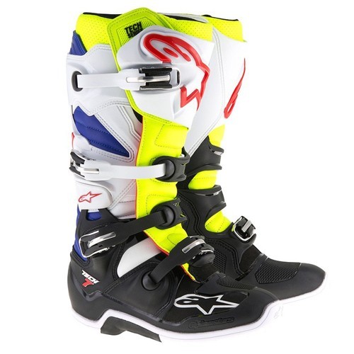 AlpineStars TECH 7 BOOT White Yellow Fluo Blue