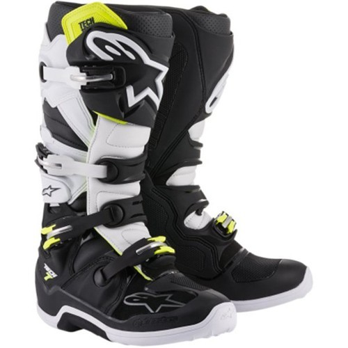 AlpineStars TECH 7 BOOT Black White Fluro Yellow